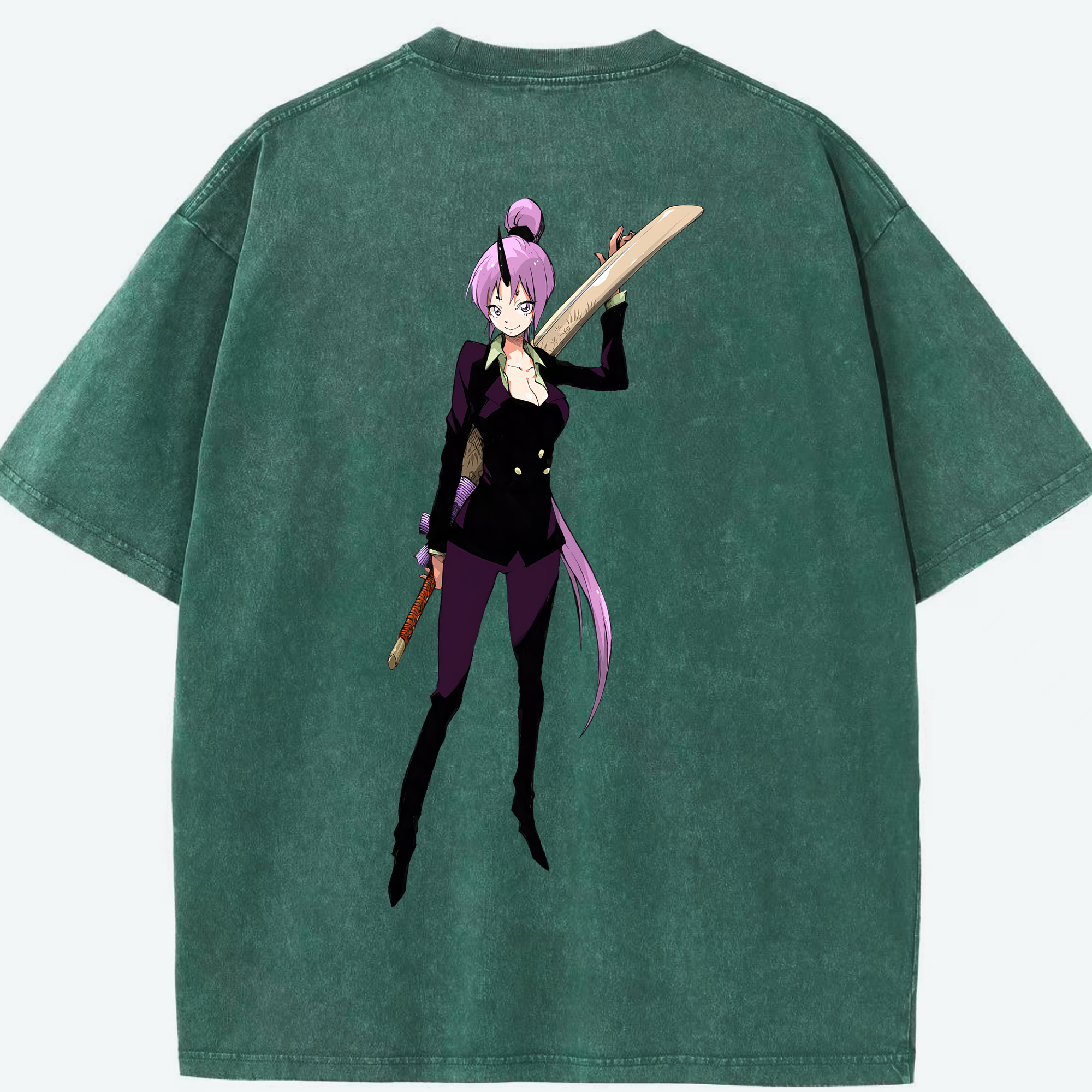 （画像用） 転スラ Regarding Reincarnated to Slime 綿100% ヴィンテージ風 半袖Tシャツ（背面プリント）